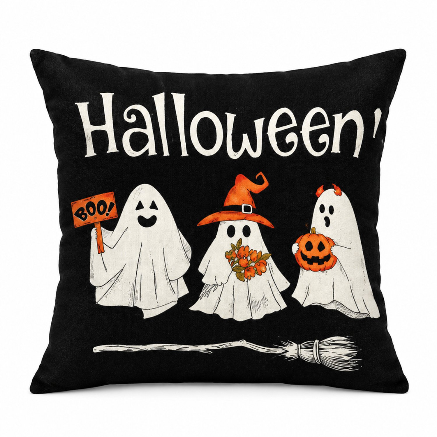 SWGOTA Halloween kussenhoes 45 x 45 cm - Polyester met eenzijdige print Zwart