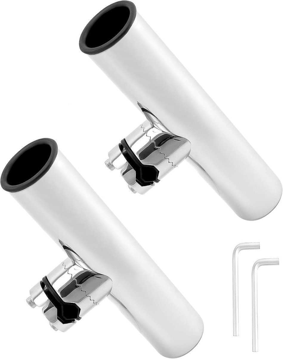 Hengelhouders 360° draaibaar - RVS 304 - klemming op 19~25 mm rails - voor vissen op boten en jachten