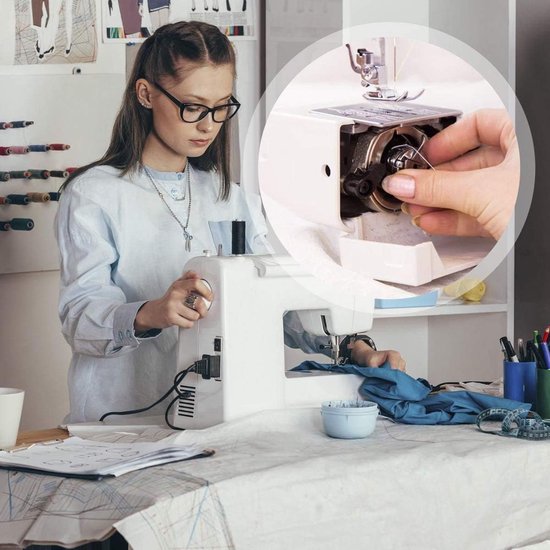 6 stuks binnenlandse naaimachine spoelkoffers, roestvrijstalen spoelkoffer, 6 stuks metalen naaimachine klossen voor borduurwerk/huishoudelijke naaimachine/broer/zanger/janome/Newhome — afbeelding 5
