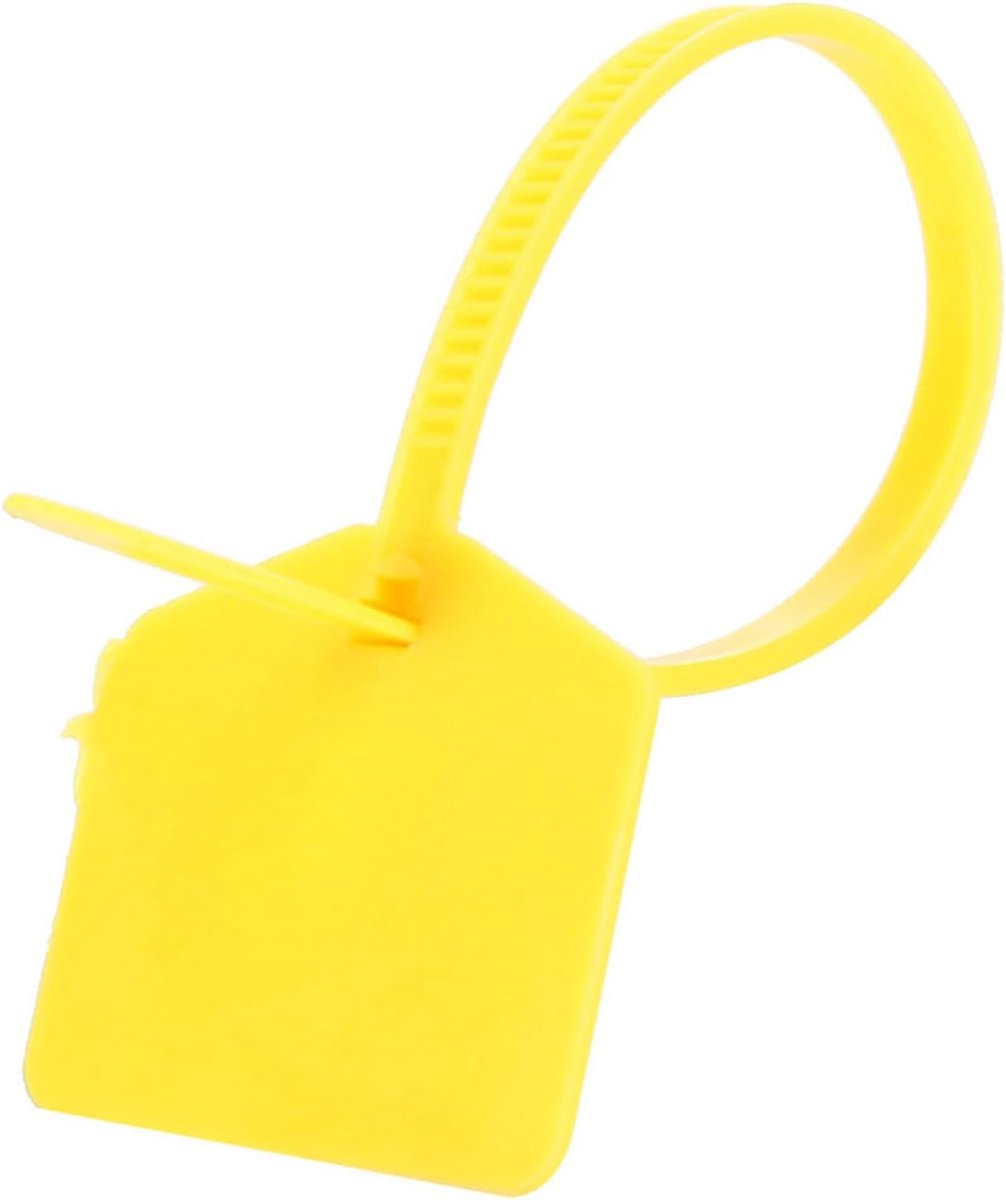 100 stcs 120 mm plastic slotbanden zelf vergrendeling tie koffiezakken label tag voor logistieke supermarkt (Yellow color)