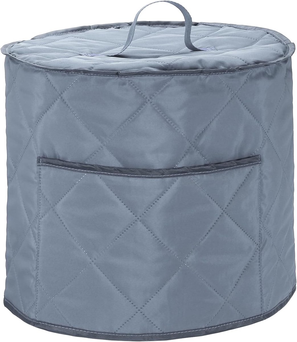Snelkookpan 33 cm x 30 cm stofdichte ronde apparaatafdekking rijstkoker bescherming voor 3 quart snelkookpan / Air Fryer grijs