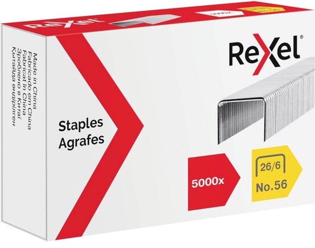 Rexel Nietjes No.56 26/6 mm – Pack van 5000 | Geschikt voor Meerdere Nietmachines