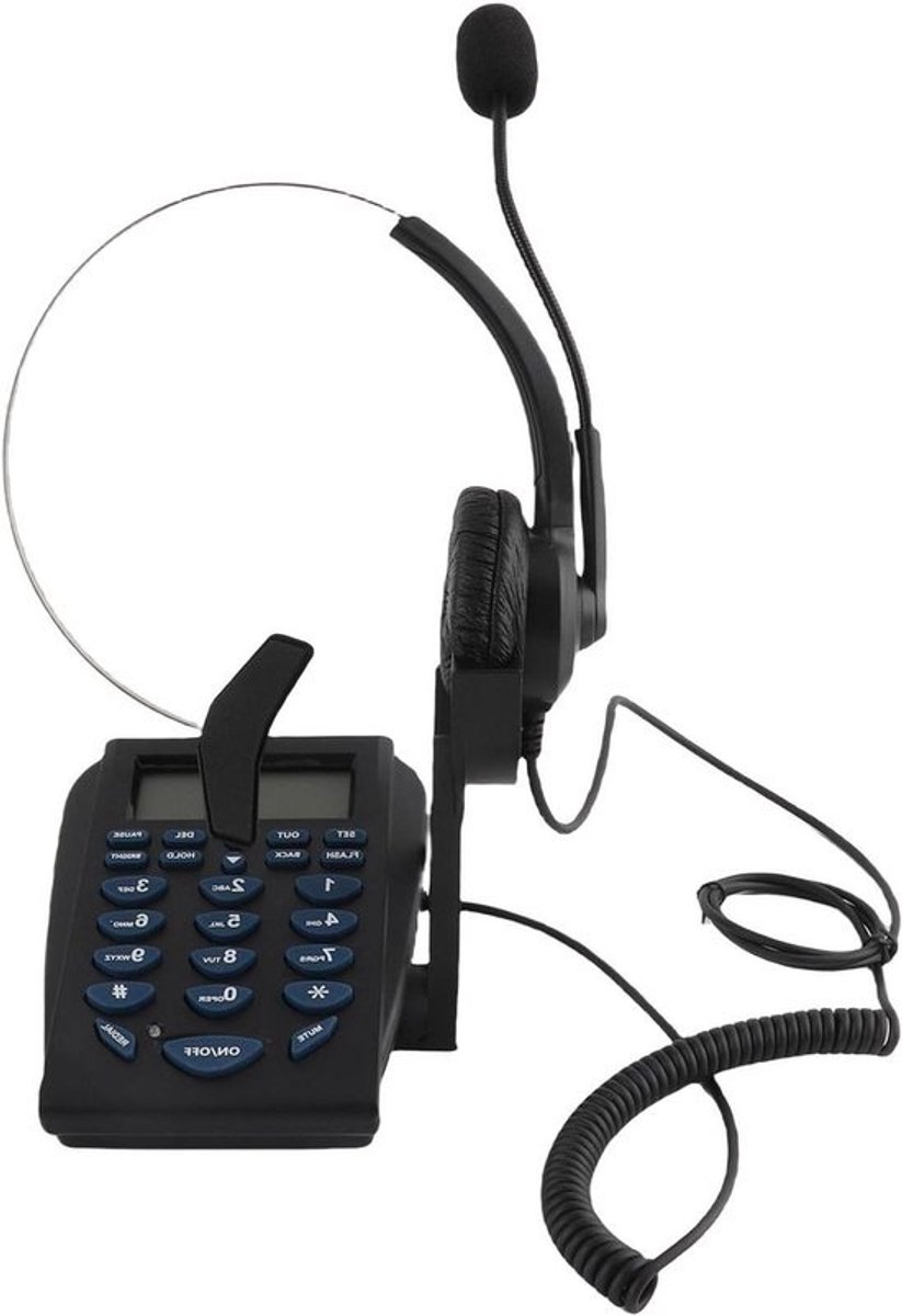 Verkeerstelefoon Kantoor - Callcenter Headset - Heldere Gesprekken - Ruisonderdrukkende Microfoon - 18 x 14 x 9 cm - Zwart