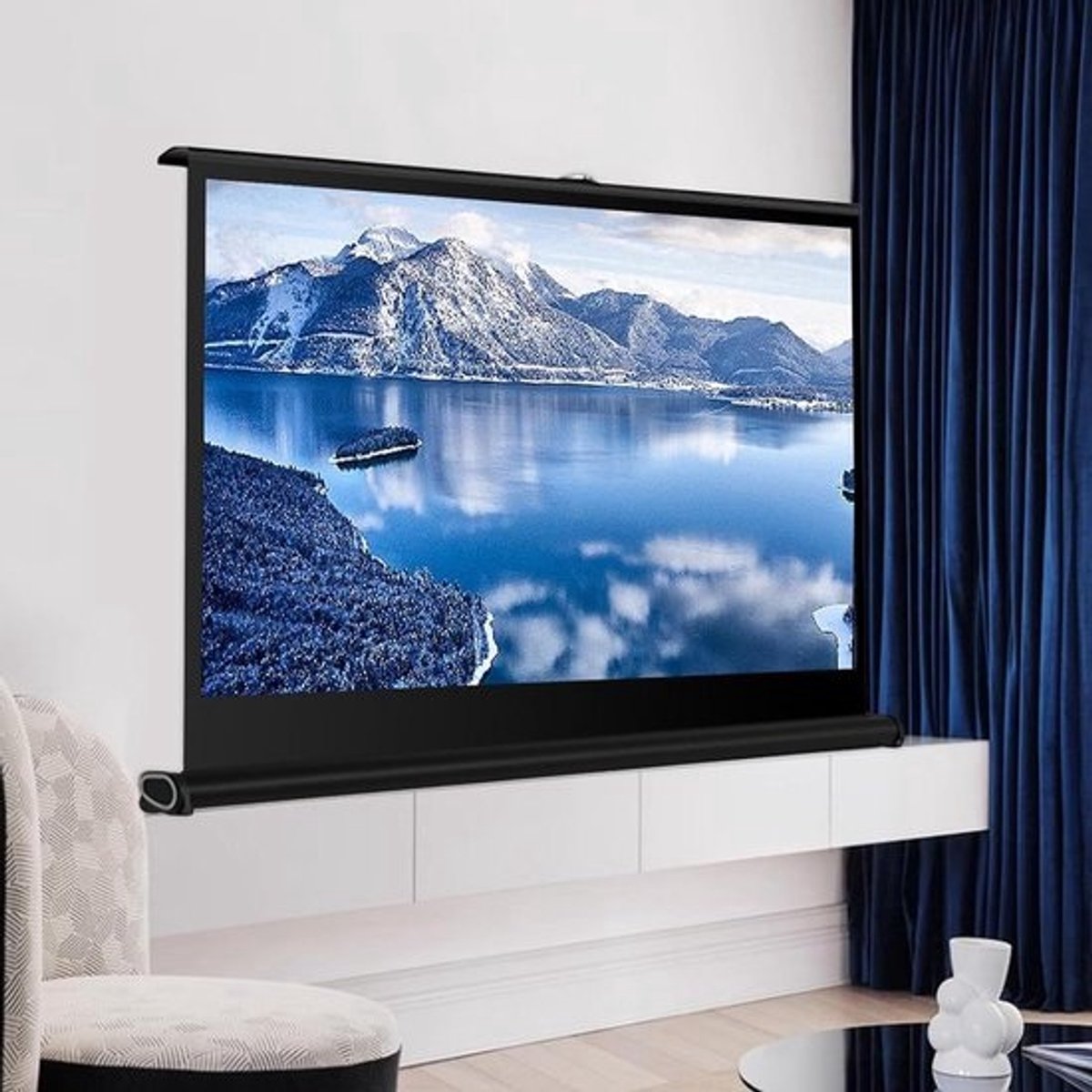 Draagbaar Projectiescherm - Mobiel Filmscherm - Thuisbioscoop Creëren - Diffuse Reflectie Technologie - 50 Inch - Wit
