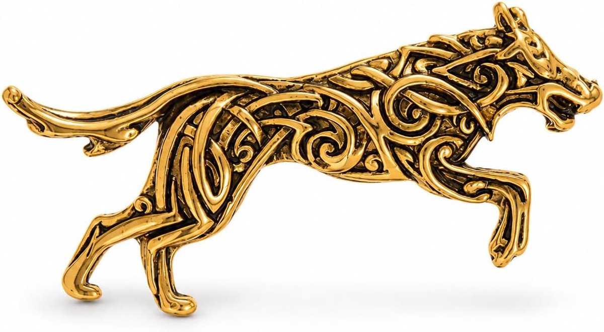 Zinklegering Keltische Wolf Broche Vintage Dieren Spelden voor Vrouwen Mannen Sieraden Jassen Pakken Jurk