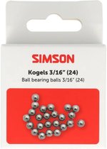 Simson kogels 3/16" (24) op rode achtergrond