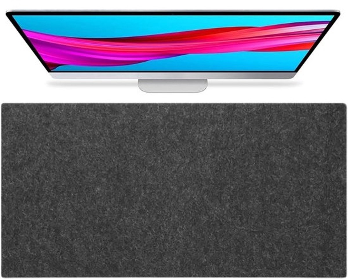 Bureauonderlegger Vilt - Bureau Mat Deskpad - Bureau Organisatie - Zelfnivellerend - 120x50cm - Zwart Grijs