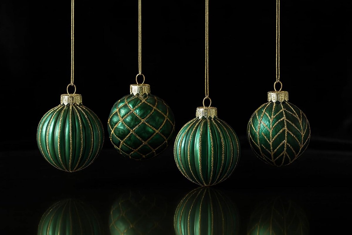 Kerstballen in een set van glas (Ø 8 cm) – unieke kerstballen voor feestelijke elegantie. Glans en stijl voor je kerstboom (bruin zilver)
