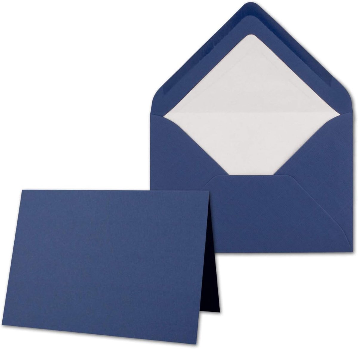 Kaartenpakket met gevoerde enveloppen - geribbeld - DIN A6 C6 - donkerblauw - 10,5 x 14,8 cm - natte lijm, 25 stuks