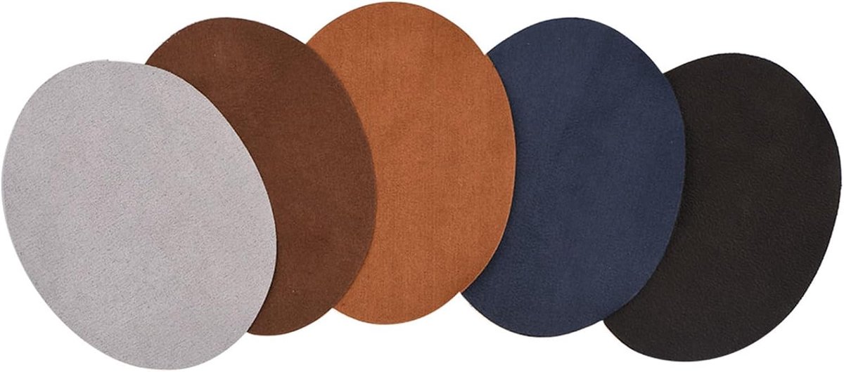 Health Gear 10 stuks elleboogbeschermers voor wollen truien, opstrijkbare elleboogbeschermers van kunstleer, ovale vorm, voor reparatie van elleboog, knieën, kledingaccessoires,