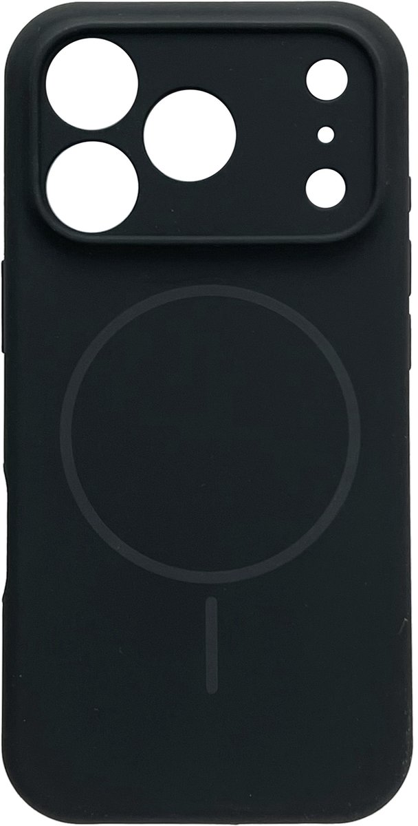 Casemania Hoesje Geschikt voor Apple iPhone 18 Pro - Zwart - Zachte Liquid Siliconen Magnetisch Back Cover Case - Geschikt voor MagSafe - Telefoonhoesje met Camera Bescherming