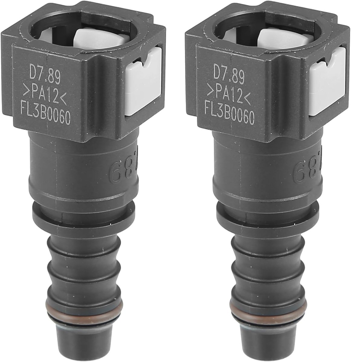 AUTOHAUX 2 stuks brandstofslang snelaansluiting recht voor 5/16 tot 3/8 rubberen slang