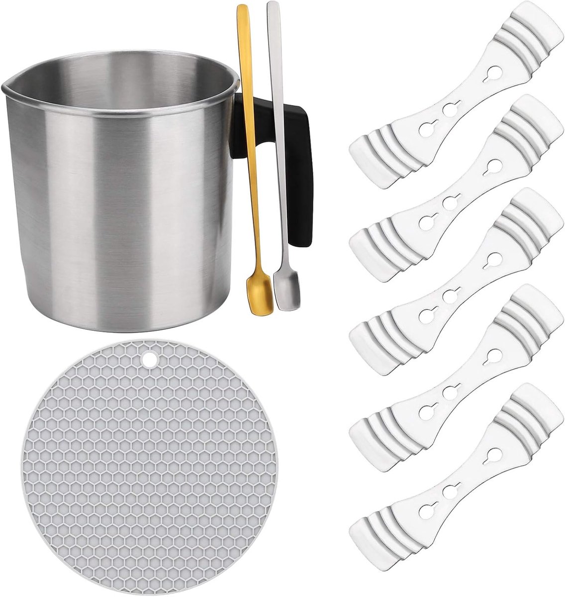 1.2L Kit voor het maken van kaarsen Wax Melting Pot Wick Vaste houder en menglepel, kit voor het maken van kaarsen voor volwassenen