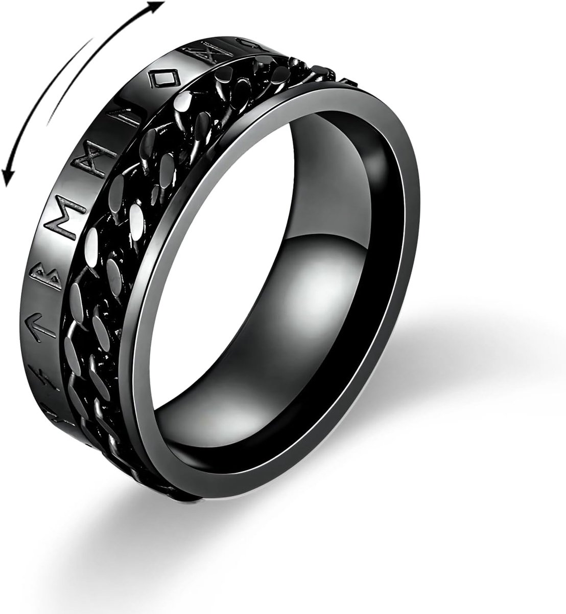 Roestvrij Staal Ring Viking Runen, Spinner Spanning Opluchting Ring Band/Hiphop/Mode Decoratie/Belofte Verloving Bruiloft