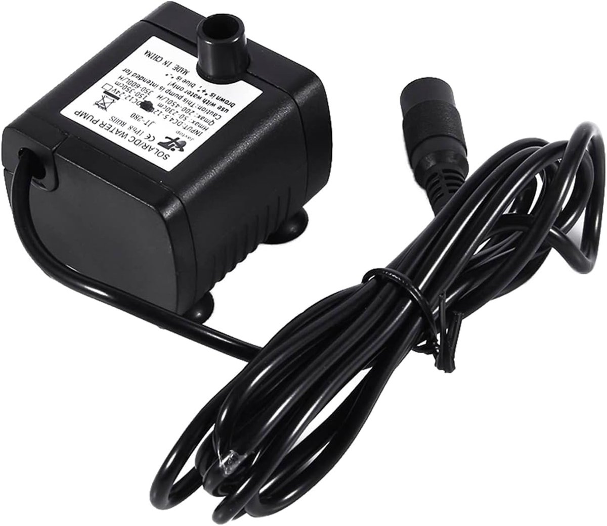 12V Solar Fountain Pump, Mini -veelzijdige Onderdompelbare Waterpompvervanging voor Aquaria, Vijvers en Tuinen, Zwart