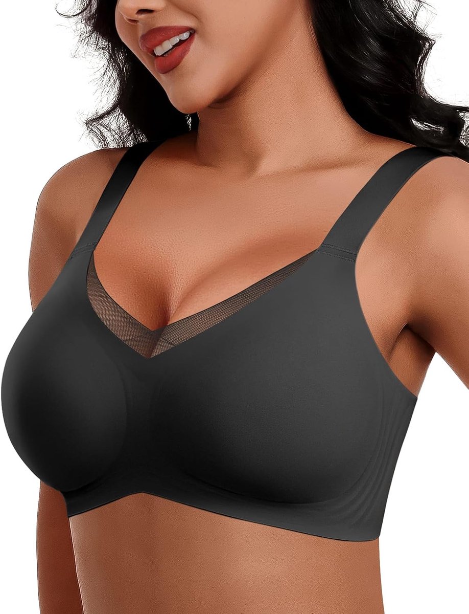 Naadloze Mesh Lace Bras voor Vrouwen Geen Onderdraad Draadloze Bras met Ondersteuning en Lift Volledige Dekking Diepe V Bralettes