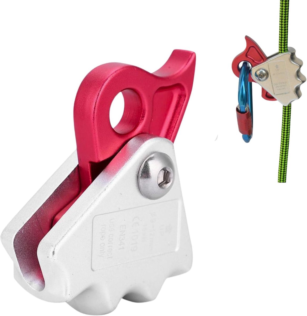 Afstammeling, Zelfbruiling Stopscender 15kn Veiligheid Touw Zelf Vergrendelingsapparaat voor 9-12 Mm Touwafdeling Rappel Ring Klimuitrusting