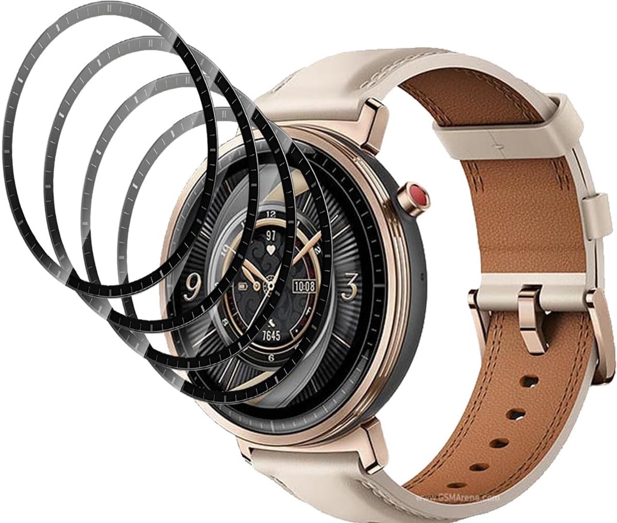 Beschermfolie voor Honor Watch GS 5 pantserglas [4 stuks], 9H/HD displaybescherming/luchtbelvrij, pantserfolie voor Honor Watch GS 5