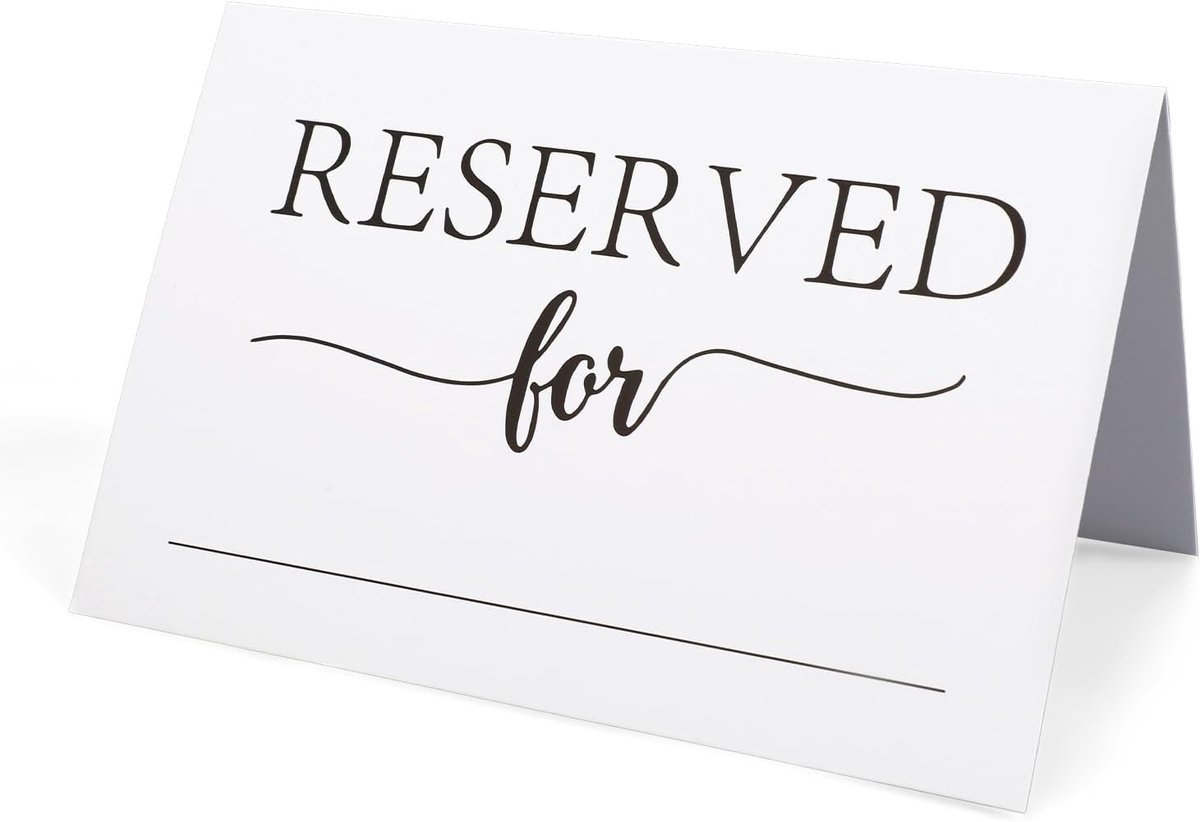 20st Gereserveerde Tafelkaartjes, 10x15cm Kaarten voor Gereserveerde Zitplaatsen Bij Bruiloften met Naamveld Opvouwbaar Geschikt voor Bruiloften Banketten Restaurants en Zakelijke Bijeenkomsten