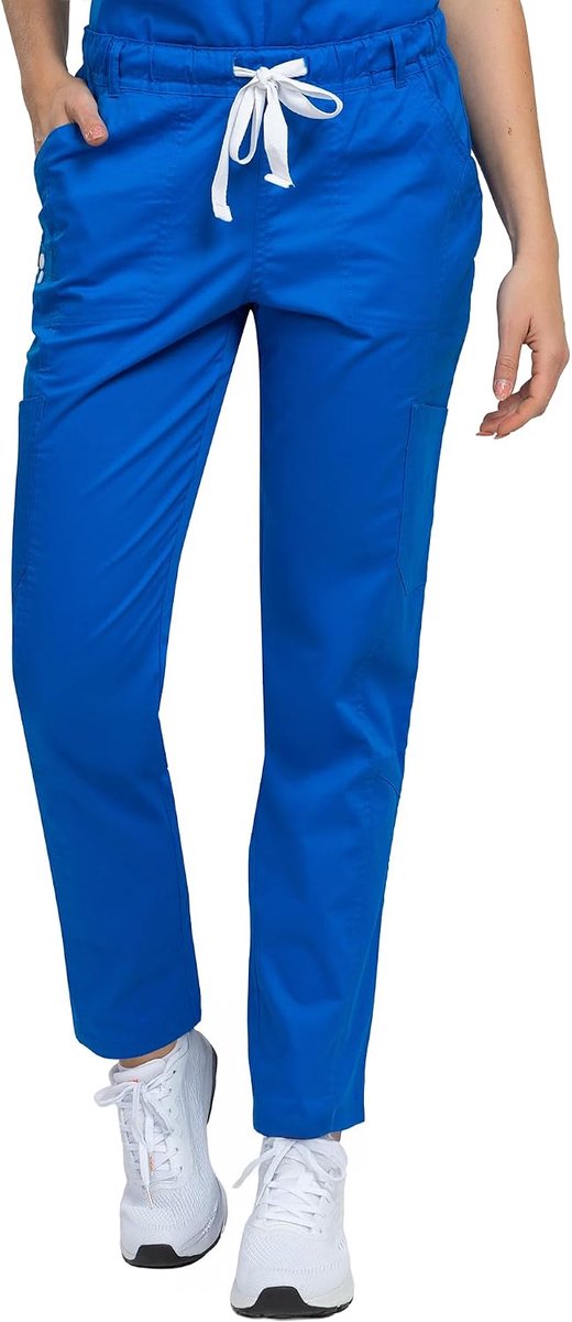 Dante Medische slipbroek, werkbroek, 5 zakken, uniseks, met elastische tailleband en achterzakken, ziekenhuis, uniformbroek met gemiddelde taille en elastiek rondom