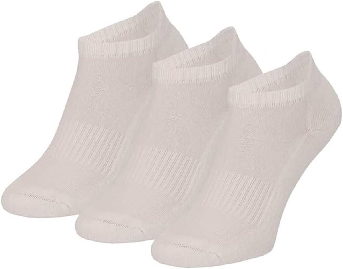 Sokken, uniseks, verpakking van 3 stuks, katoenen sportsokken voor dames en heren, korte sokken, ademend, enkelsokken zwart en wit, maat 36-47, comfortabele hardloopsokken voor sport en