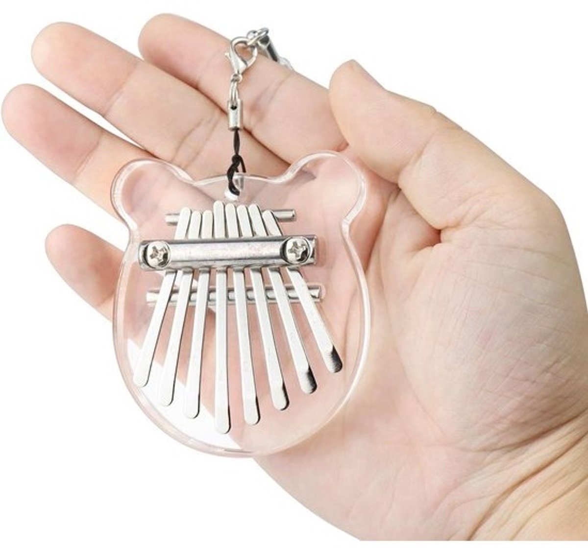 Duimpiano 8 Toetsen - Vingerpiano Kalimba - Muziek Maken - Transparant Acryl - 10 cm - Kristal