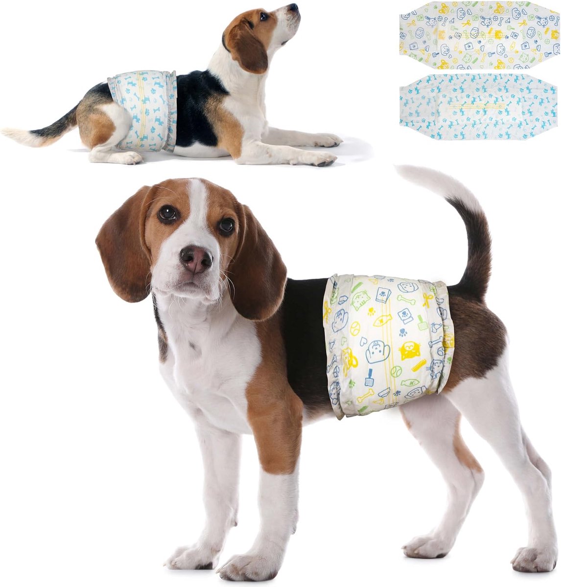 Luiers voor reuen, 24 stuks, 2 kleuren in 1 verpakking, vochtindicator, superabsorberend, XS, S, M, L