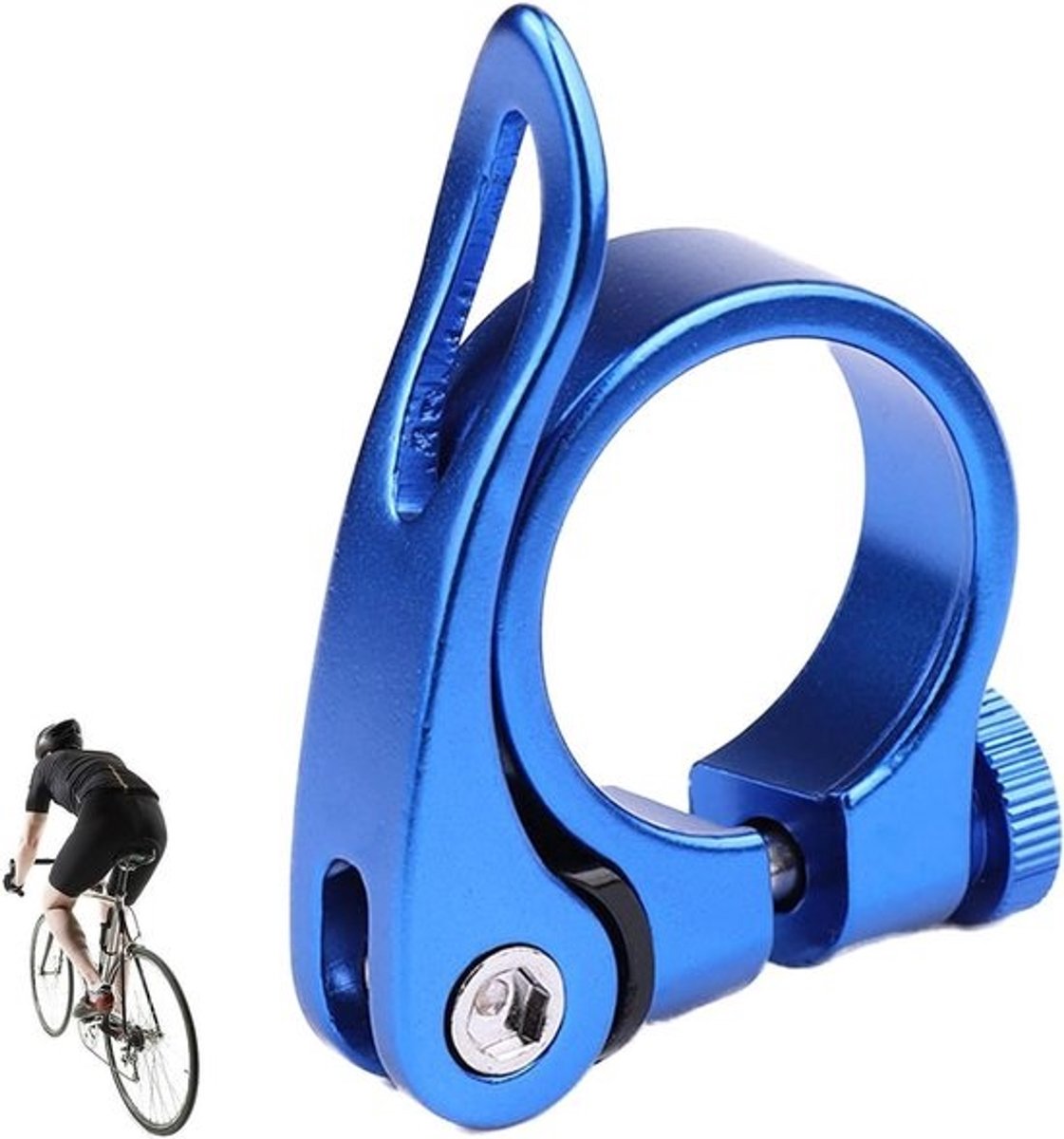 Fiets Zadelpenklem - Zadelklem Fiets - Comfortabele Rit - Snelle Verstelling - 27.2-31.9 mm - Blauw