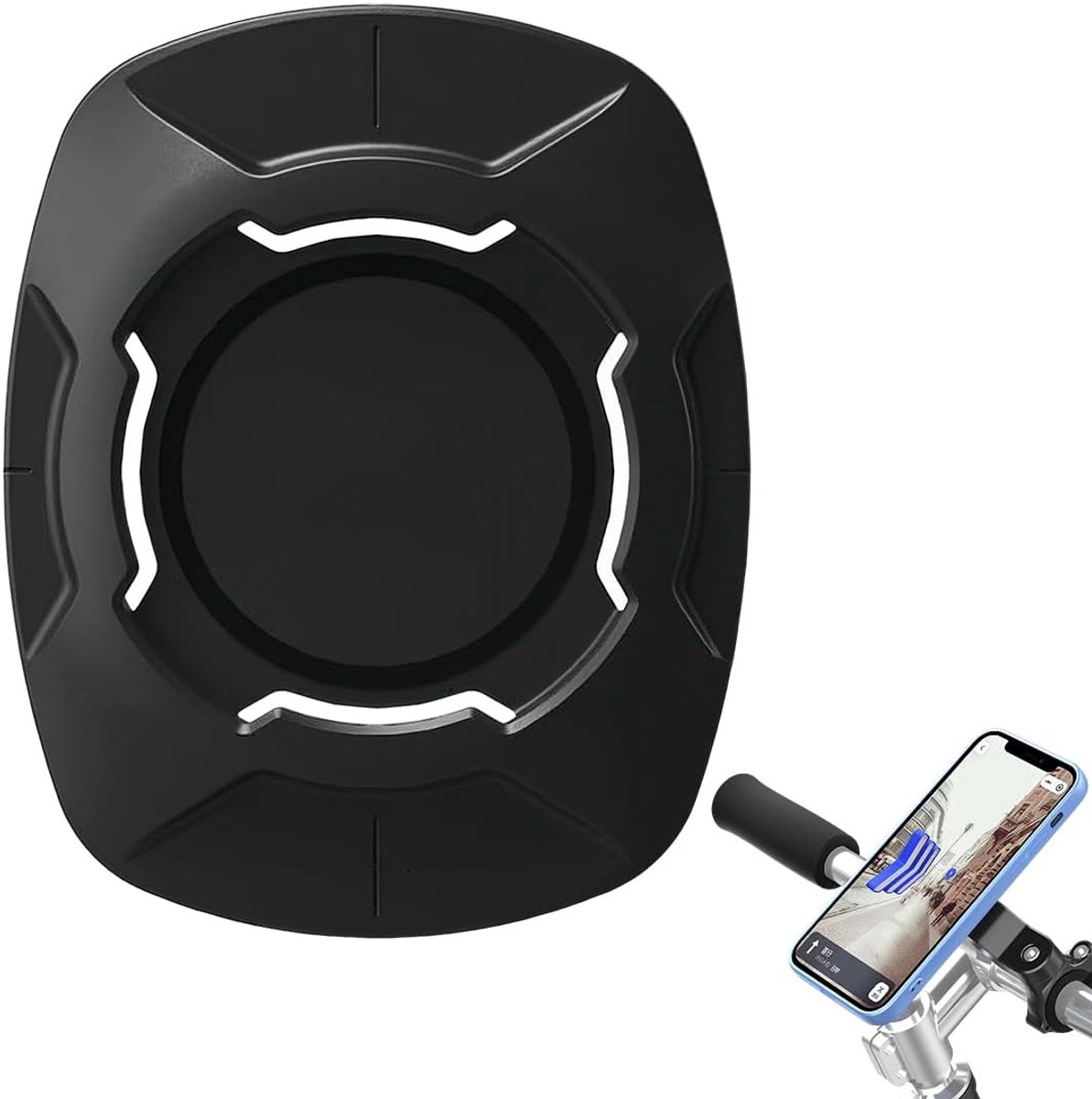 adapter compatibel met Quad Lock – Snelle houder voor smartphone, motor, fiets, auto en accessoires, zwart