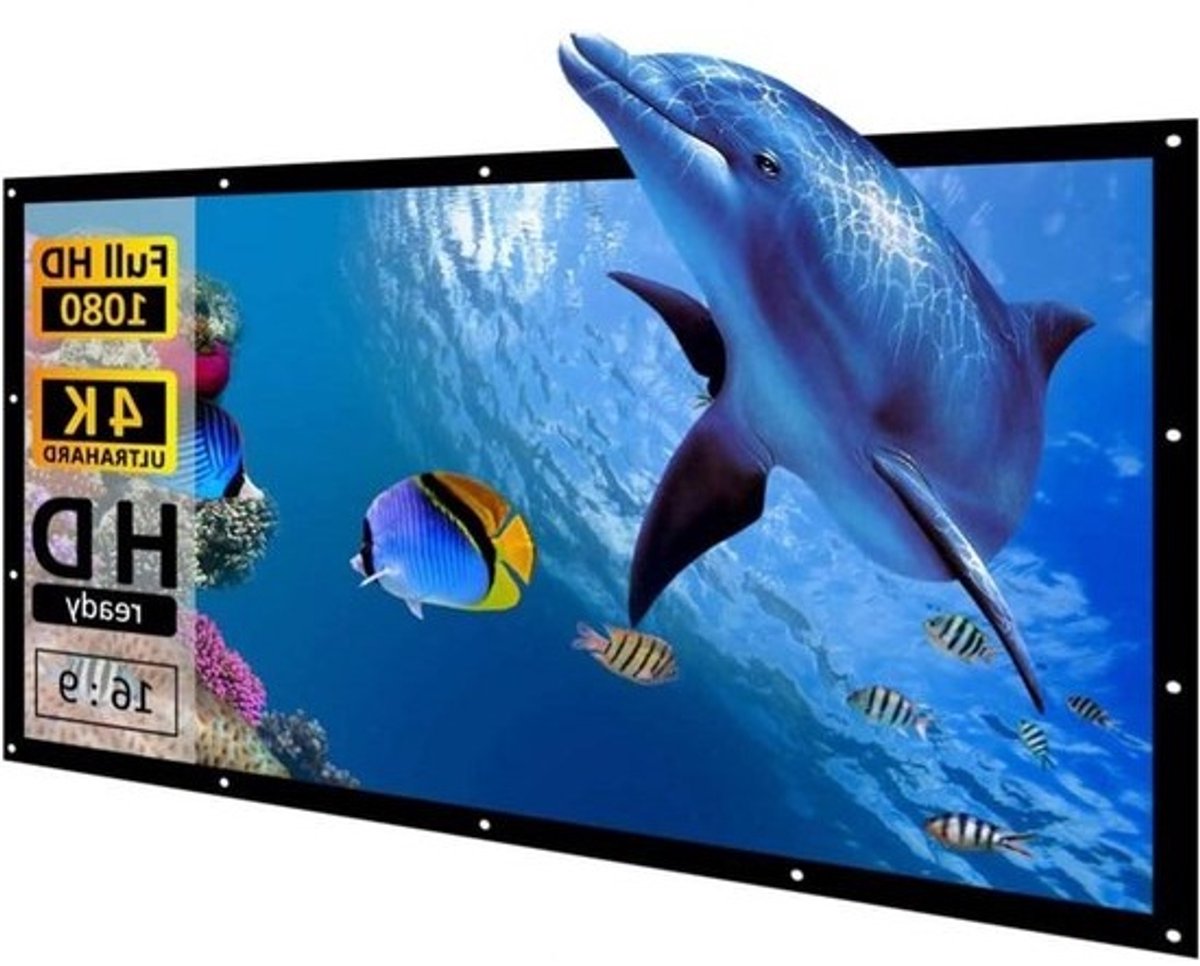 Opvouwbaar projectiescherm - Draagbaar scherm - Thuisbioscoop films - 170 graden kijkhoek - 72 inch - Wit
