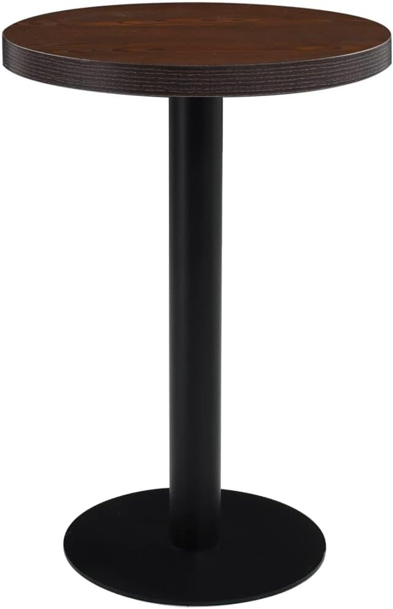 Donkerbruin 60 cm MDF met stalen frame tafelpoot en stalen frame tafelvoet voor restaurant café bar