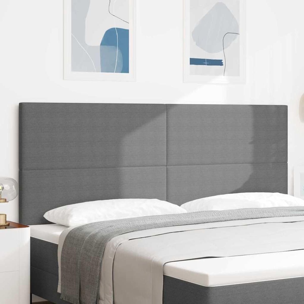 Hoofdeinde lichtgrijs corduroy 200 cm in hoogte verstelbaar, moderne RGB-verlichting voor slaapkamer