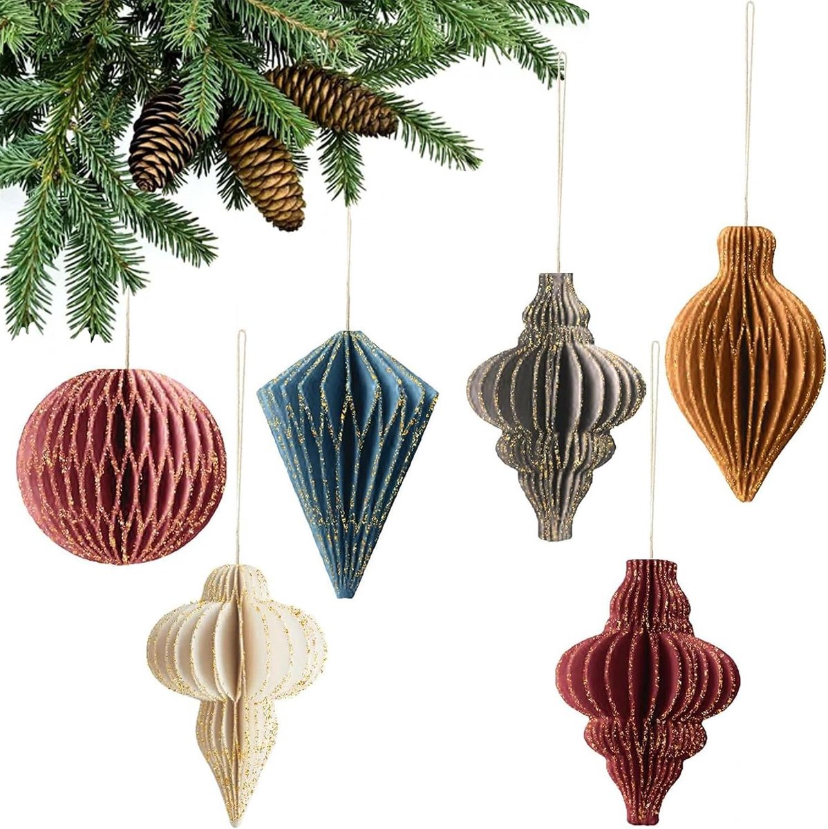Kerstballen met honingraatpatroon, voor feest, Kerstmis, hanger, bijennestballen, kerstboomdecoratie, kerstkrans, oudejaarsavond