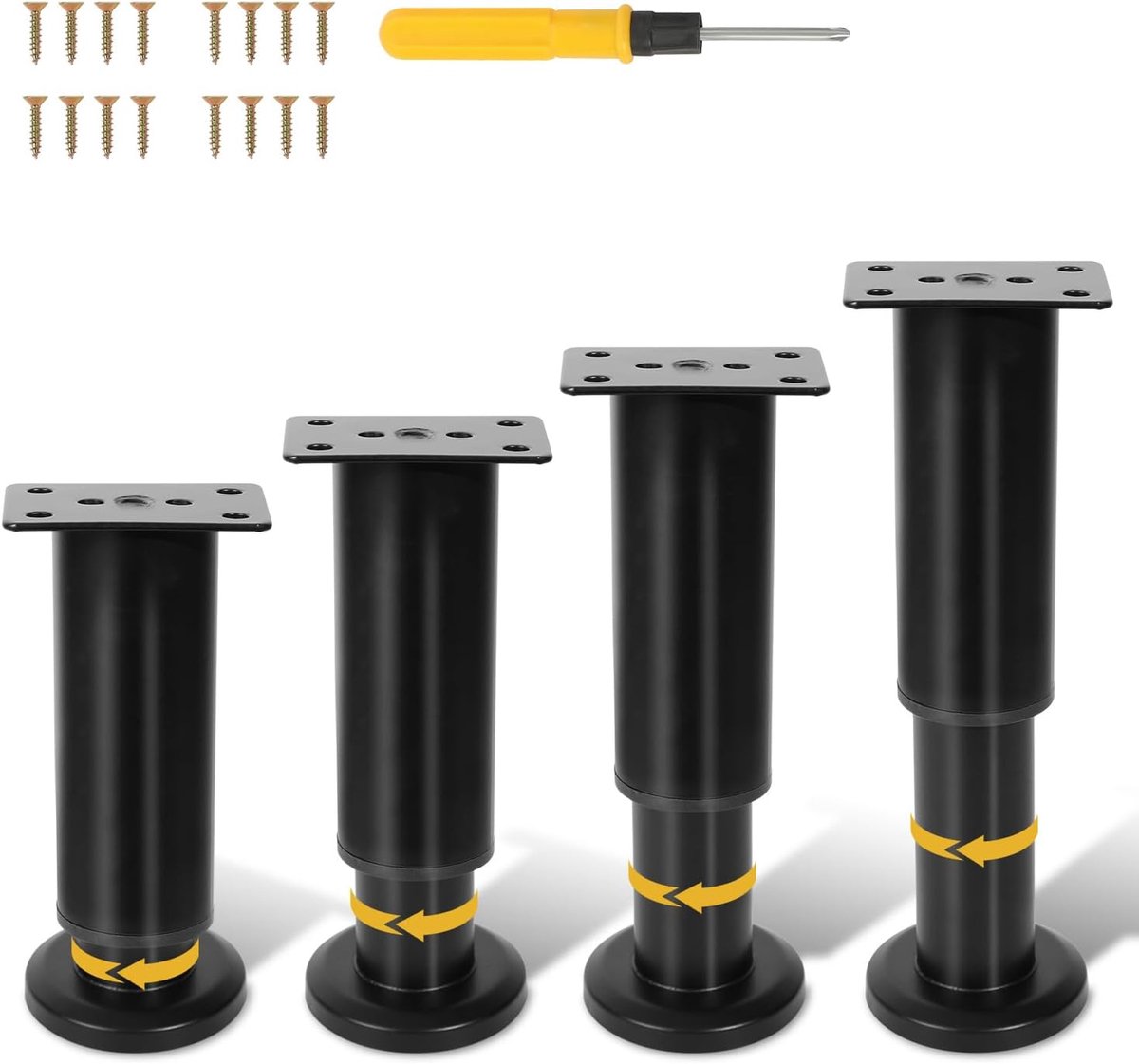 Poten 12-18 cm zwart kastpoten metaal
