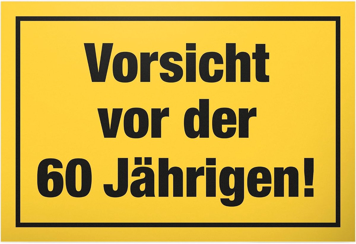 Wees voorzichtig voor de 60 jaar, plastic bord - cadeau 60e verjaardag vrouwen, cadeau-idee verjaardagscadeau zesstigste, verjaardagsdeco/feestdecoratie/feestaccessoires/verjaardagskaart