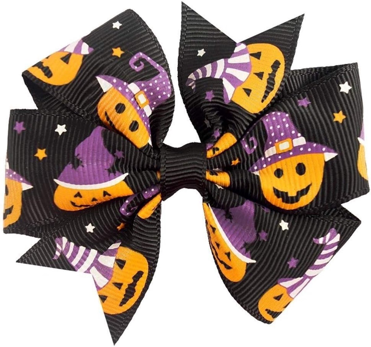 Handgemaakte polyester met Word Windmolen Kleine haarspeld strik hoofdtooi Children's Making Hairpin haaraccessoires (Color : Black pumpkin)