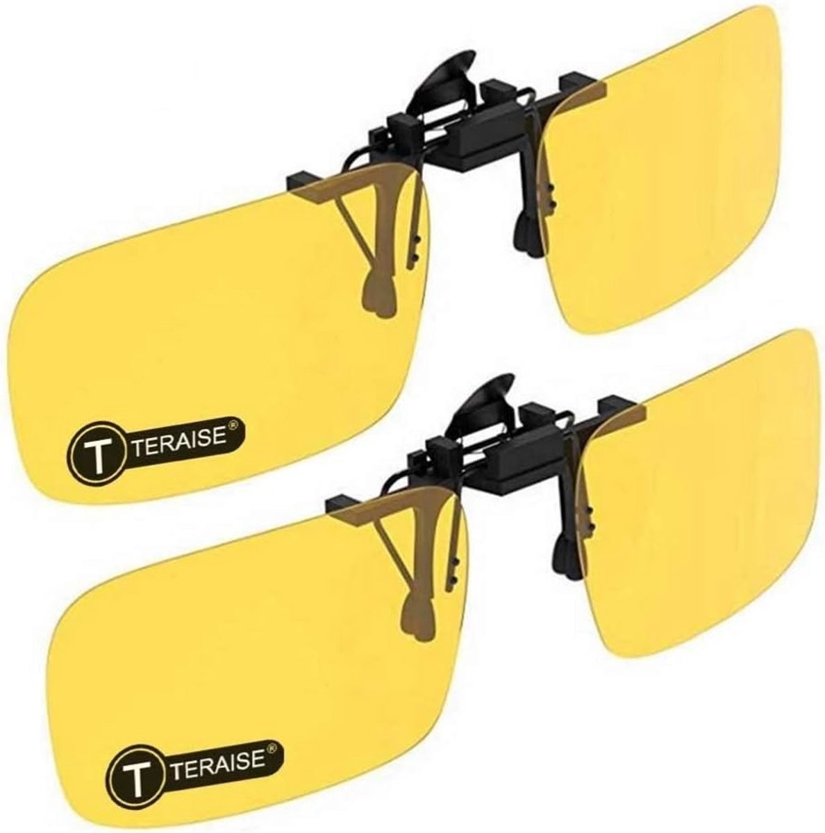 Gepolariseerde Clip-on Zonnebril - Geel - Anti-glans UV400 - Voor Brildragers tijdens Autorijden en Buitensport