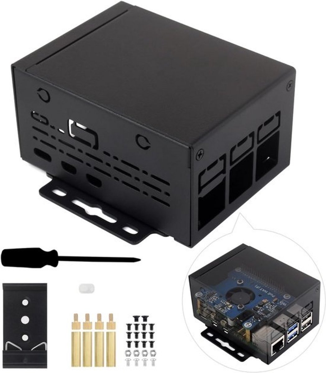Industriële Metalen Behuizing voor Raspberry Pi 5 met Ruime Binnenruimte
