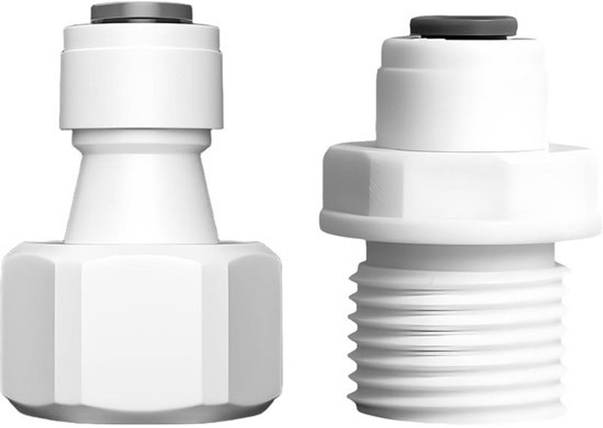 2 Stuks Wateraansluitadapter 1/4 Inch op 1/2 Inch voor Omgekeerde Osmose en Waterfilters