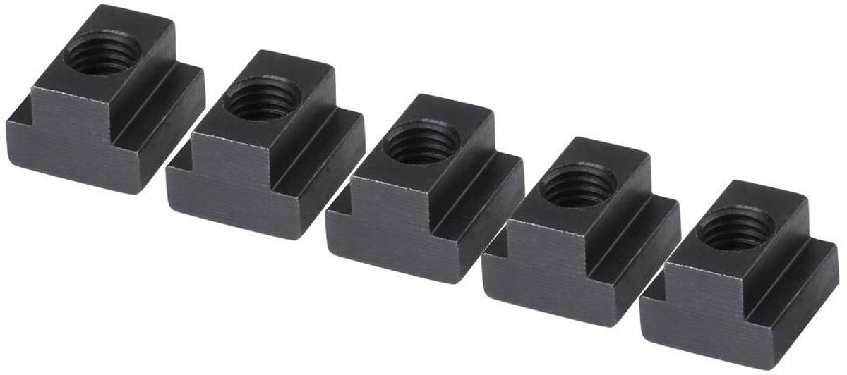 Dailygoods- T-groefmoeren 5 Stuks - T-groefstenen - M12-schroefdraad - Sleufblok - Geschikt voor T-moeren - Geoxideerd Oppervlak - Sleufmoeren