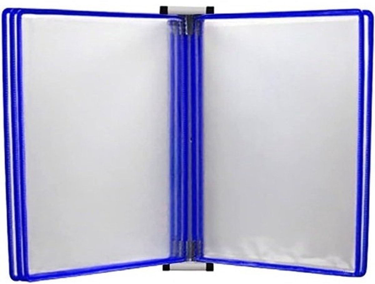 Wand Archiefmap - Documenthouder Flipover - Informatie Tonen - Magnetische Bevestiging - A4 10 Pagina's - Blauw