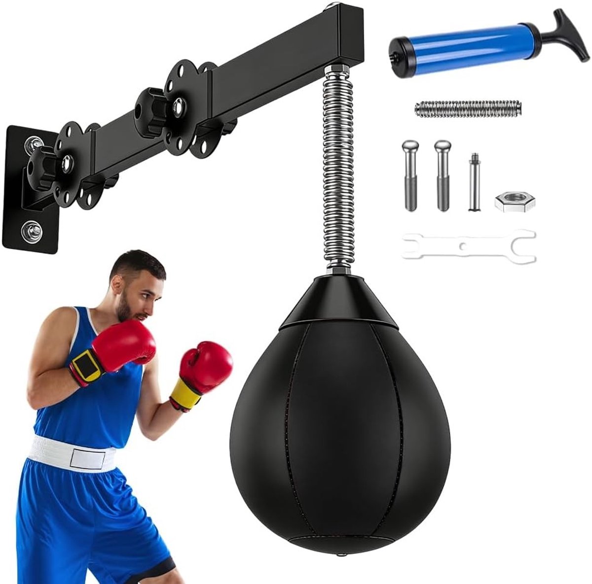 Verstelbare en Opvouwbare Speed Punching Ball voor Kinderen en Volwassenen, Ideaal voor Thuis Gym Training en Reflexverbetering