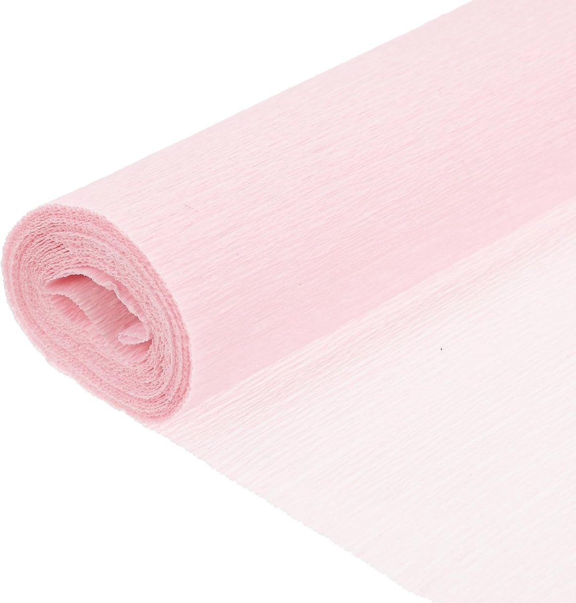 Crêpepapier, rol van crêpepapier, lichtroze, 19 meter lang, 50 cm breed, voor decoraties voor feestjes, feesten, afstudeerfeesten, knutselen (verpakking van 2 stuks)