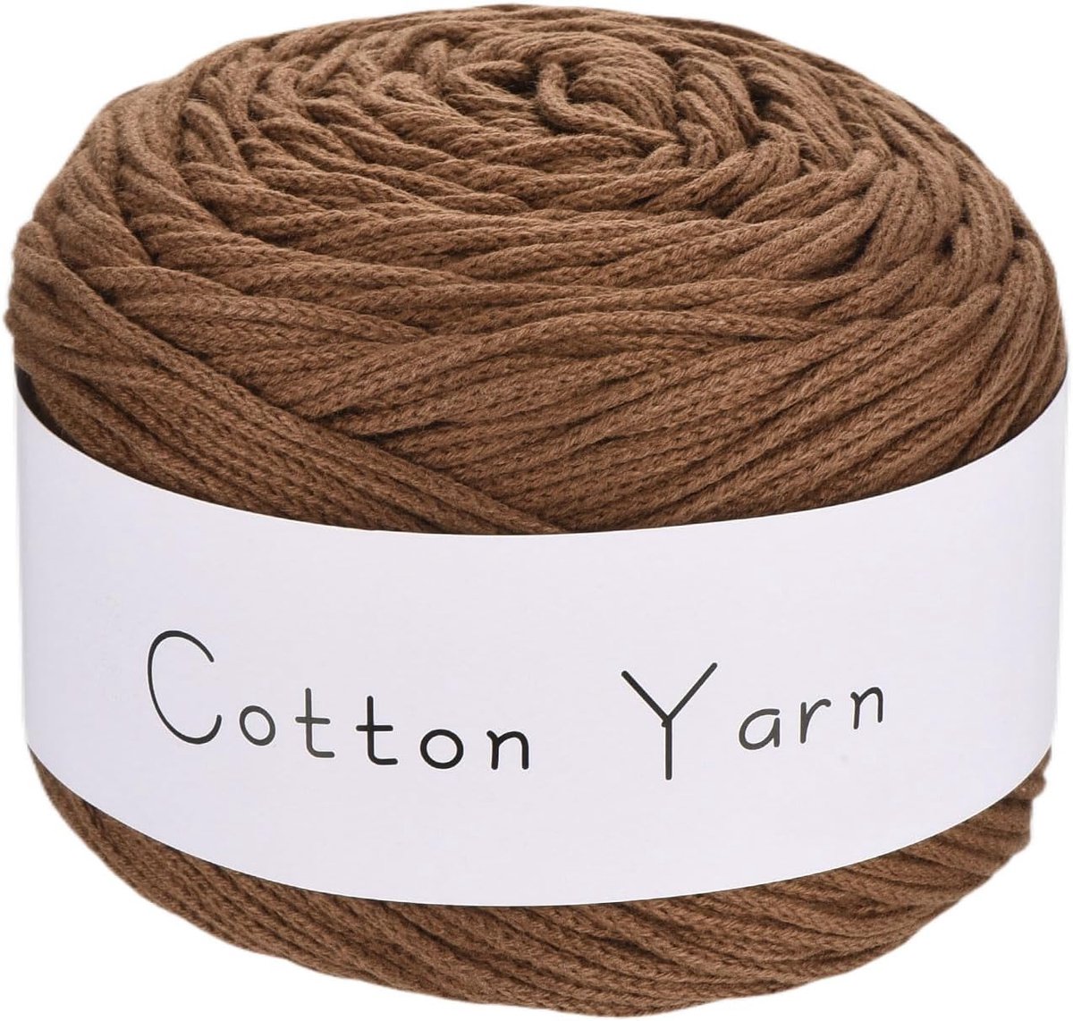 1 streng katoengaren, 100% katoenen chunky garen voor handbreien, dekgaren voor haken, elk van 101 g (per streng 150 m), bruin