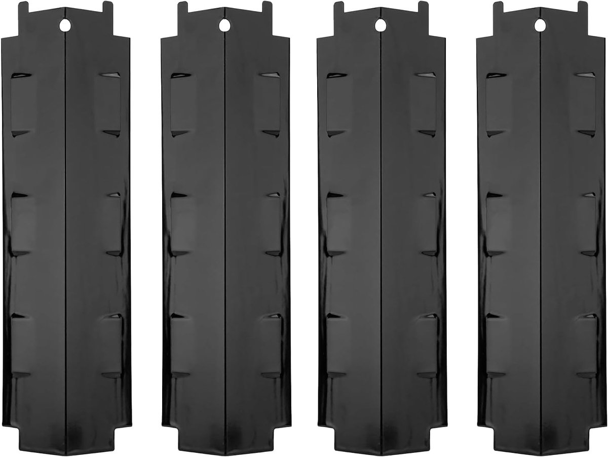 Flavorizer Bar, vervanging van roestvrij staal, 37 cm, voor vlamplaten, grillplaat, branderdeksel (zwart, 4 stuks)