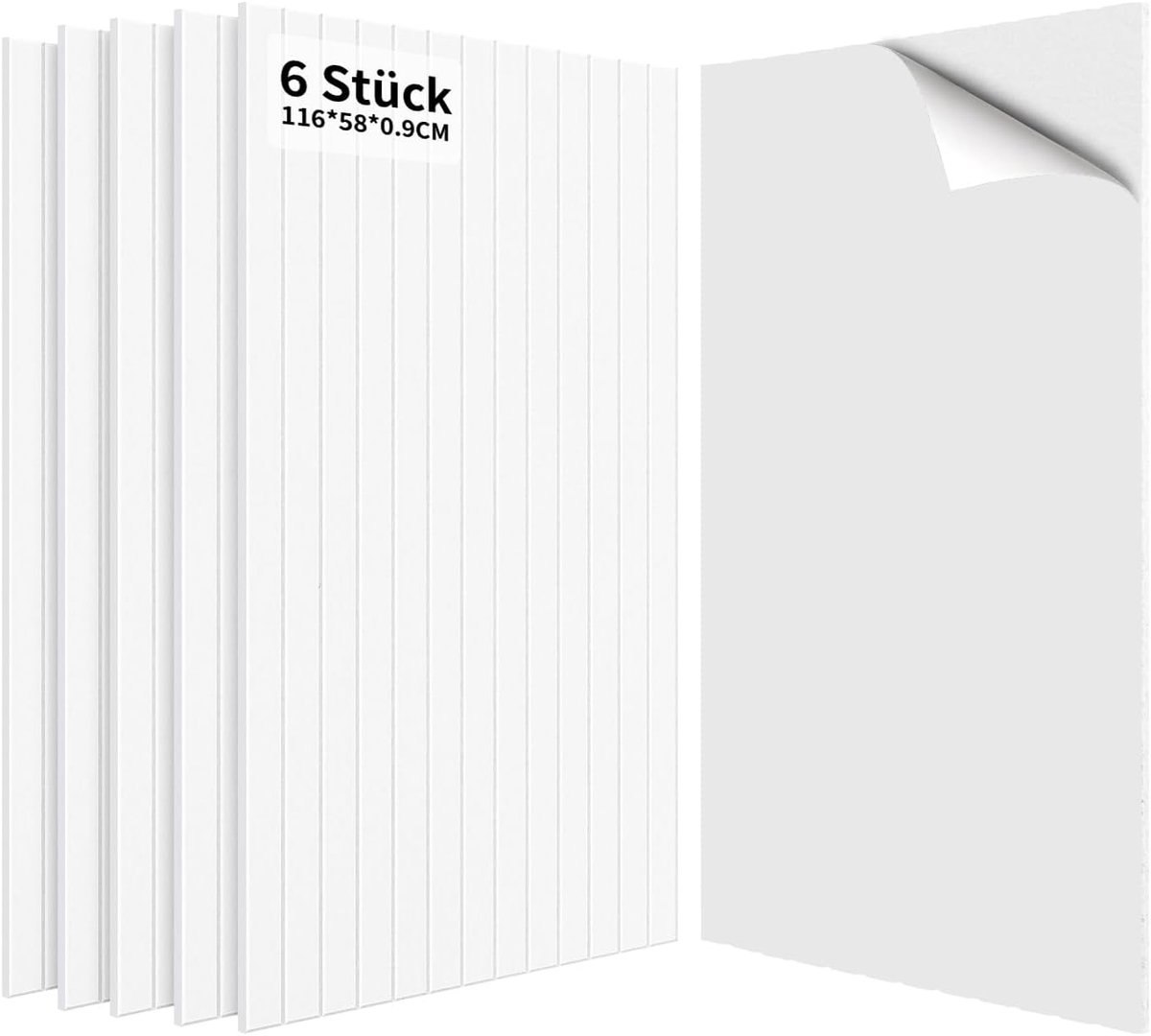 Akoestische Panelen 6 Stuks, 116x58x0,9cm Akoestiekpanelen Wandpanelen, 4,04㎡ Geluidsabsorptie & Wanddecoratie voor Geluidsstudio, Gaming, Thuisstudio, Wit