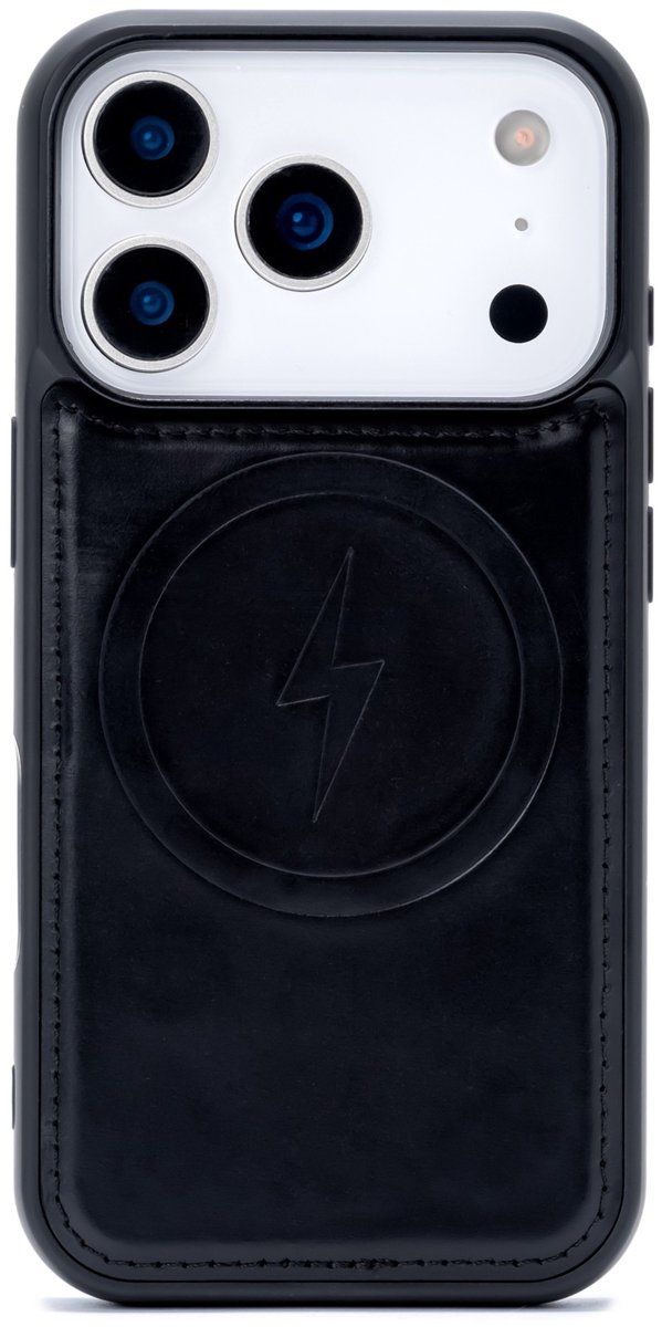 Casemania Echt Leren Hoesje Geschikt voor Apple iPhone 18 Pro Max - Charcoal Gray - Geschikt voor MagSafe - Leer Back Cover