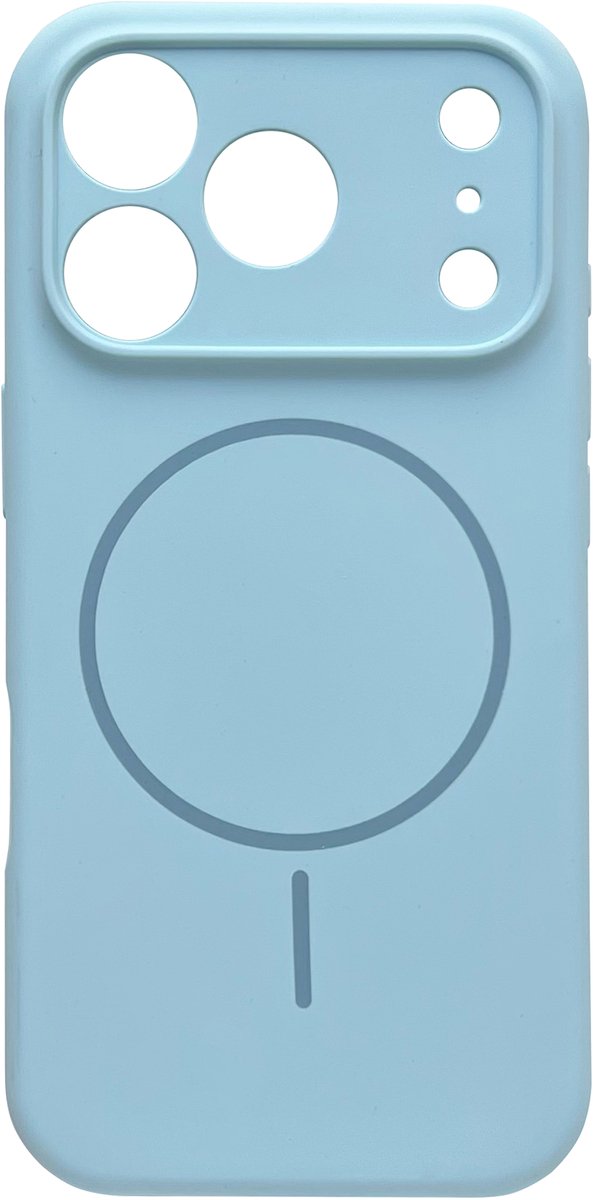 Casemania Hoesje Geschikt voor Apple iPhone 18 Pro - Licht Blauw - Zachte Liquid Siliconen Magnetisch Back Cover Case - Geschikt voor MagSafe - Telefoonhoesje met Camera Bescherming