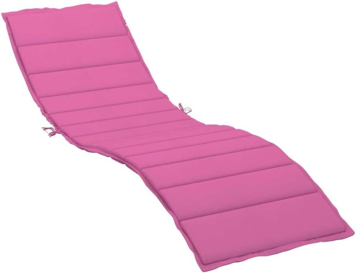 ligstoelkussen, roze, van Oxford-weefsel met schuimvezels, antislip door koorden en elastiek, voor tuin- en terrasmeubels