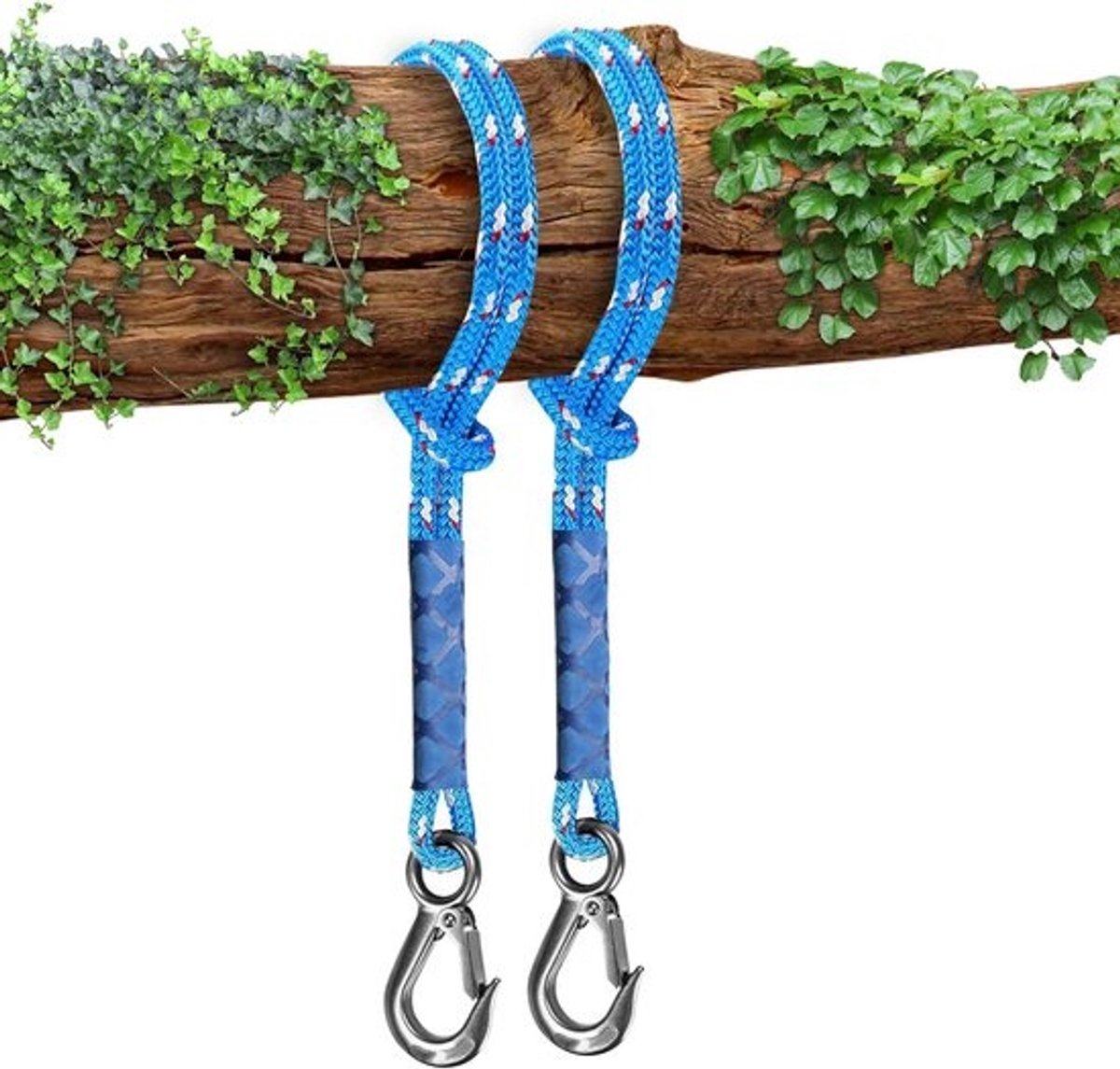 2x Schommel Touw Set voor Boombevestiging - 100 cm Hang Touw met Haken - 100 kg Draagkracht